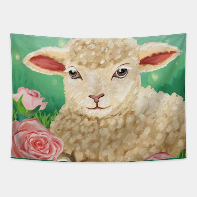 Cute Lamb Tapestry by Ammi