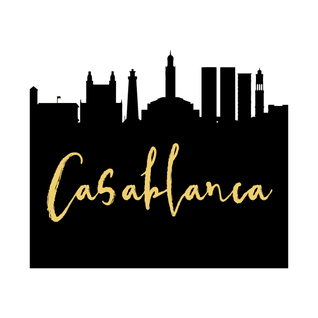 CSABLANCA MOROCCO DESIGNER SILHOUETTE SKYLINE ART by deificusArt