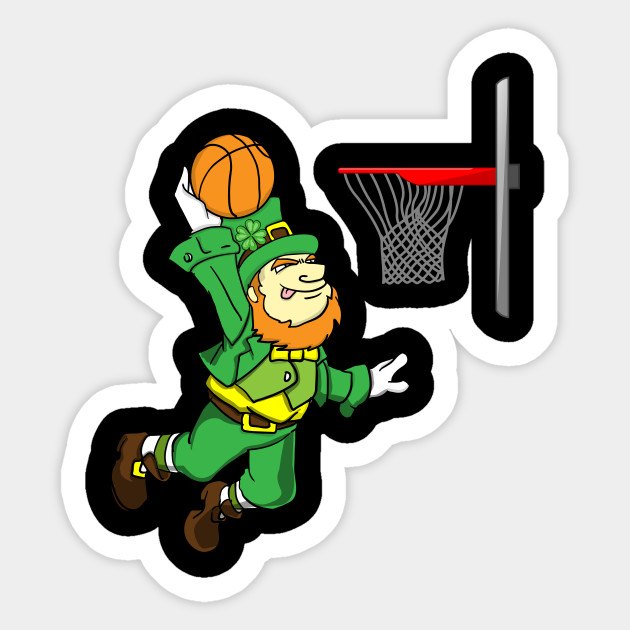 Leprechaun Basketball Dunk Sticker Teepublic