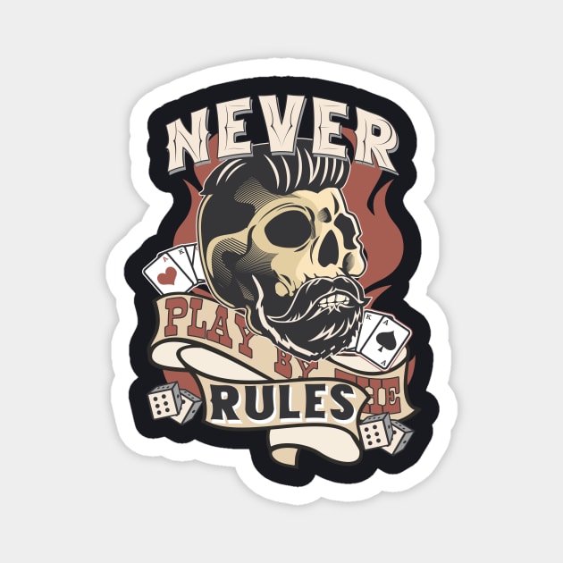 Rockabilly Rebel Skull Magnet by Foxxy Merch