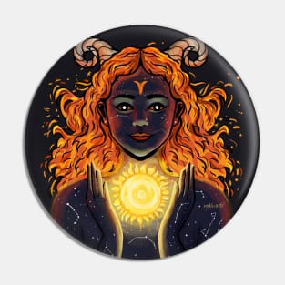 Sun in Aries - Zodiac Woman Pin