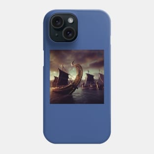 Viking Raiders on Longships Phone Case