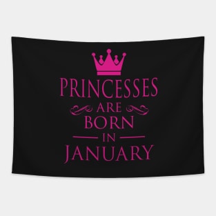 PRINCESS BIRTHDAY PRINCESSES ARE BORN IN JANUARY Tapestry