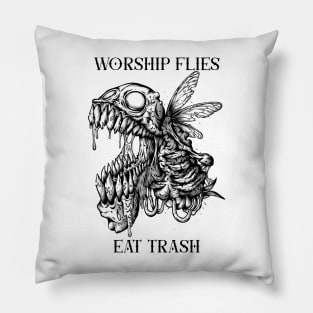 Divine Discards: Flies Reverence Beelzebub's Dominion Pillow