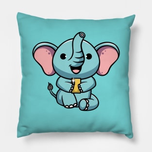 Cute Baby Elephant Selfie Pillow