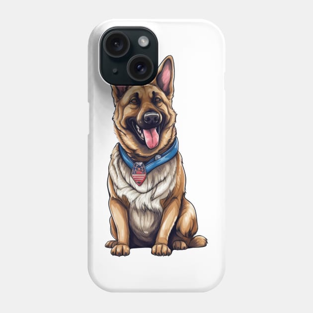 4th of July German Shepherd Phone Case by Chromatic Fusion Studio