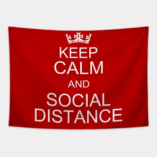 Keep Calm And Social Distance Tapestry