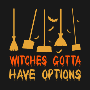 Witch Riding Brooms On A Dark Desert Highways Halloween T-Shirt