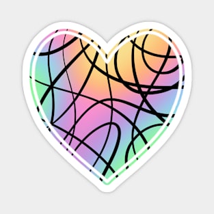 Artsy Rainbow Heart Magnet