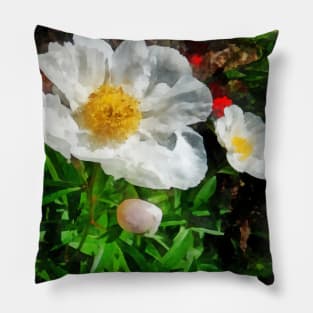 Two White Poppies Pillow