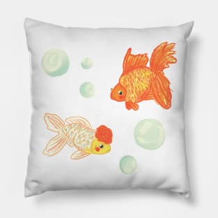 Goldfish with Bubbles Pillow