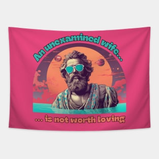 An Unexamined Wife is Not worth Loving - Socrates - An unexamined life is not worth living - funny philosophy design Tapestry