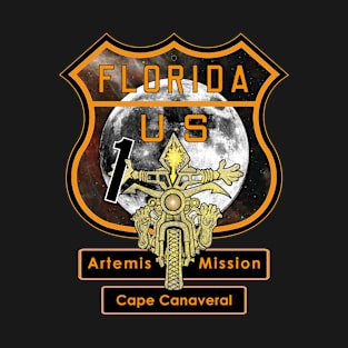 Artemis Mission Cape Canaveral Motorcycle Vacation T-Shirt