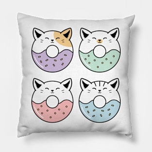 Kawaii Cats Donut Shaped Pillow