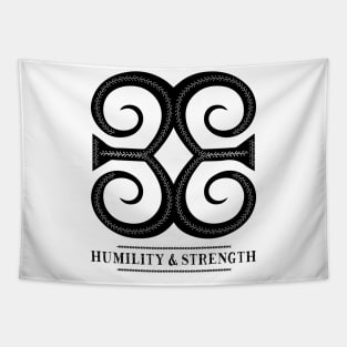 Africa Ghana Sankofa Adinkra Symbol "Humility & Strength" Black Colour. Tapestry