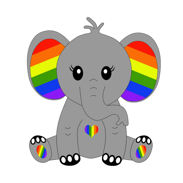 Cute elephant with rainbow colors by MarionsArt