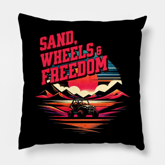 Sand Buggy Vintage Retro Design Pillow by Miami Neon Designs