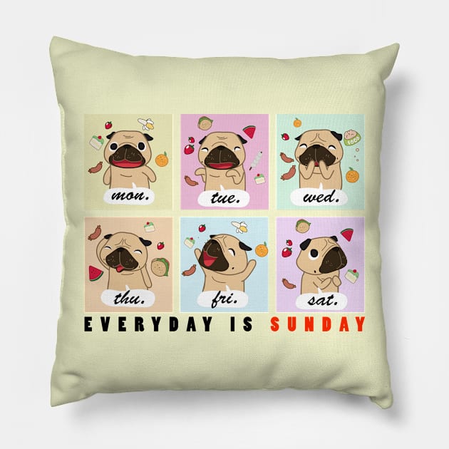 Everyday is Sunday Pillow by loveninga