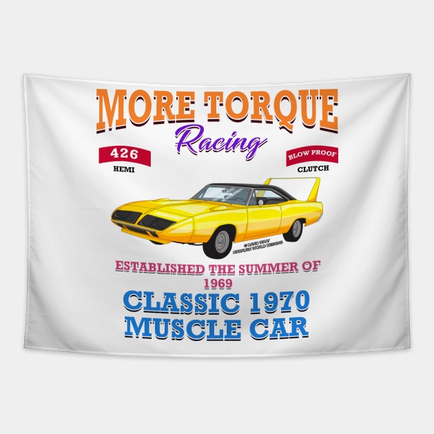 More Torque Racing Muscle Car Hot Rod Racing Novelty Gift Tapestry by Airbrush World