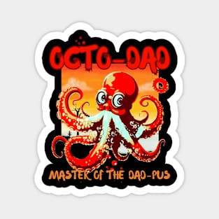 Vintage Octo-dad Funny Octopus for Father's Day Magnet