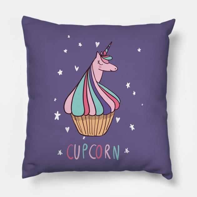 Unicorn Plus A Cupcake Makes A Cupcorn Pillow by LittleBunnySunshine