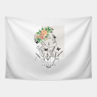 Freedom  حريه  Woman Arabic Design Tapestry