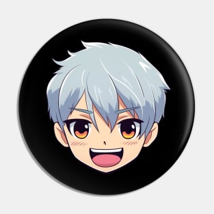 Happy Anime Face Emoji - Anime Shirt Pin