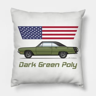Dark Green Poly USA Pillow