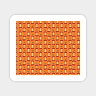 Bitten Apple Orange Pattern Magnet
