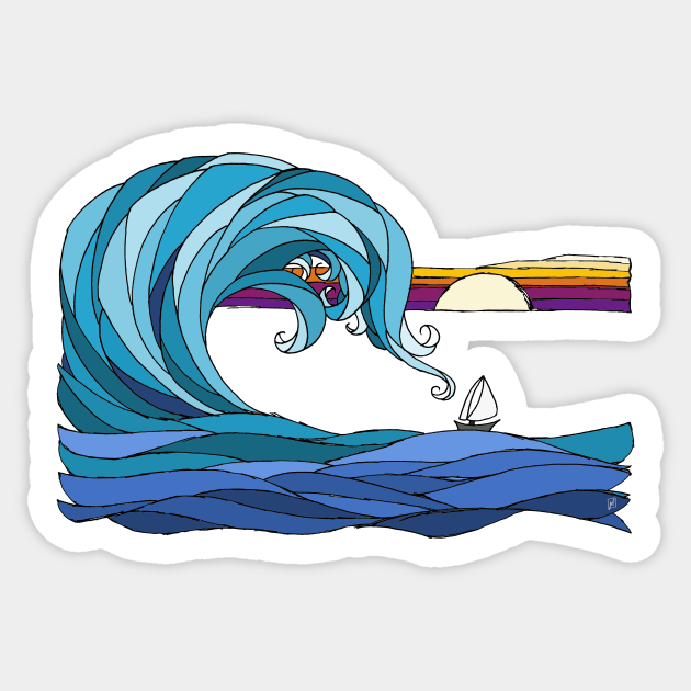 Serenity Sunset - Ocean - Sticker