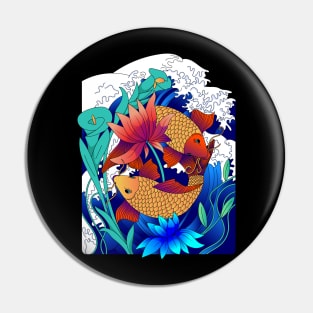 flowering koi fish Pin