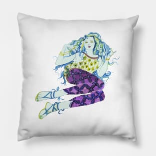 Blue hair Pillow