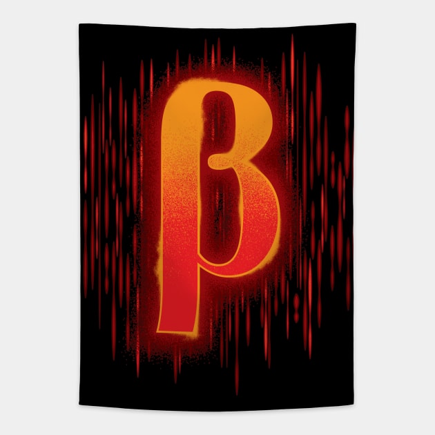 Greek Beta - Orangey Red Tapestry by DCLawrenceUK