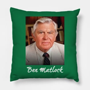 Cool Ben TV Matlock Funny Tv Lawyer Drama White Retro Vintage 8 Pillow