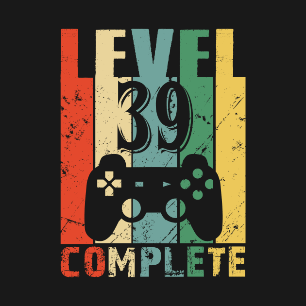 Vintage 39th Wedding Anniversary Level 39 Complete Funny Video Gamer Birthday Gift Ideas by smtworld