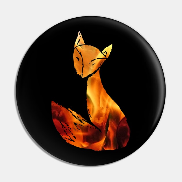 Cute Fire Fox Pin by WonkeyCreations