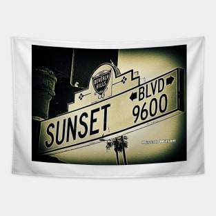 Sunset Boulevard, Beverly Hills, California by Mistah Wilson Tapestry