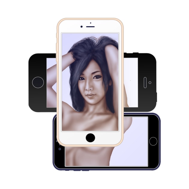 Illustration Logo – Phone Imaged Girl by XCOLLECTION