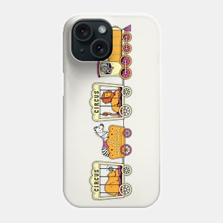 Cartoon Circus Train with Lion, Zebra & Bear Phone Case