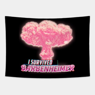 I survived Barbenheimer cloud pink Tapestry