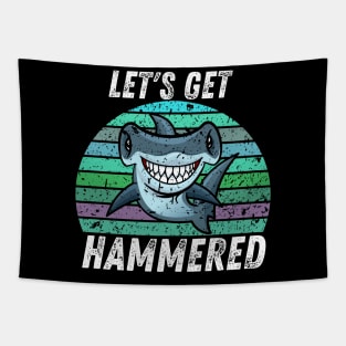 Let's Get Hammered Hammerhead Shark Funny Tapestry