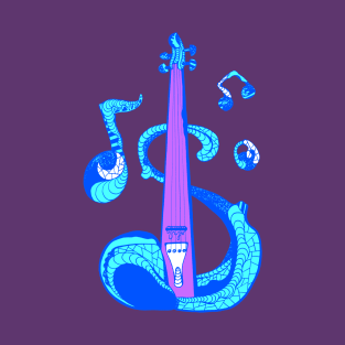 Neon Blue String Violin T-Shirt