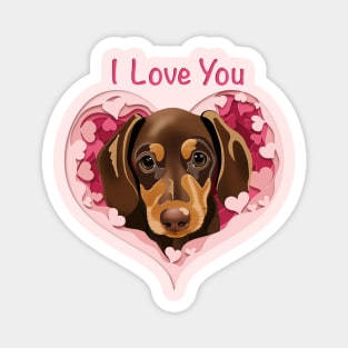 I Love You Sausage Magnet