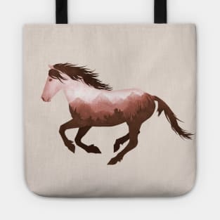 Dramabite Wild Horse Mustang Equine Double Exposure Wildlife Animal Tote