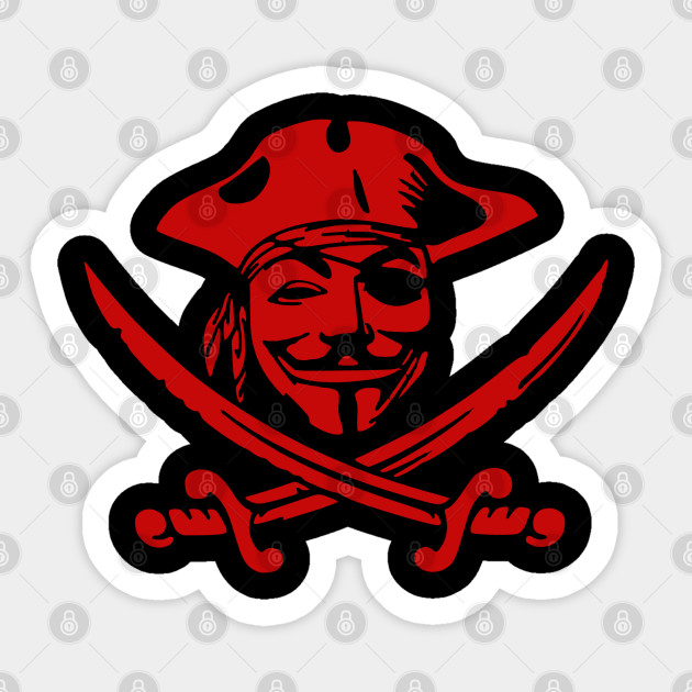 Red Guy Fawkes Calico Jack Pirate Flag Jolly Roger Skull And Bones Graphic Red Guy Fawkes Calico Jack Pirate Flag Sticker Teepublic Uk