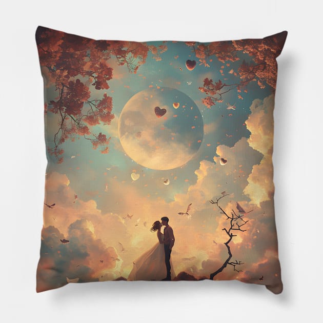 Discover True Romance: Art, Creativity and Connections for Valentine's Day and Lovers' Day Pillow by insaneLEDP