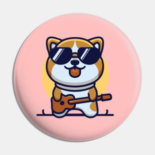 cute corgi plays guitar funny dog Pin