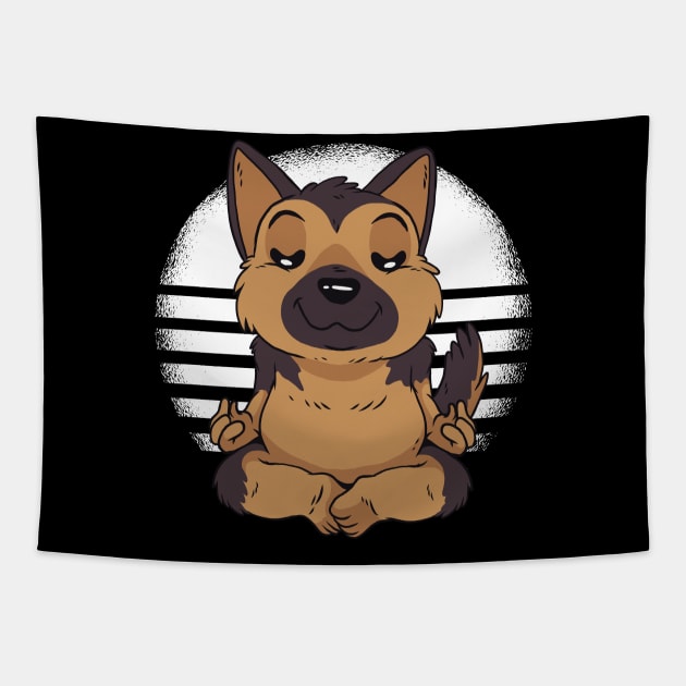 GERMAN SHEPHERD YOGA funny Tapestry by Midoart