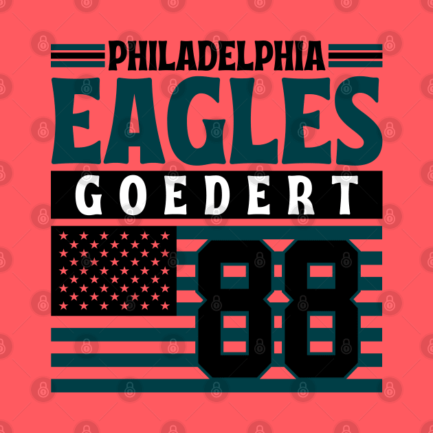 Philadelphia Eagles Goedert 88 American Flag Football by Astronaut.co