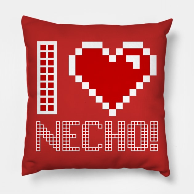 Pixel Effect I love Necho! Pillow by thestaroflove